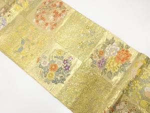 市松に鶴・四君子模様織出し袋帯